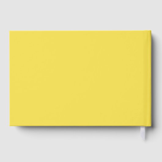 Elegantes Script Yellow Wedding Gästebuch Trendy (Rückseite)