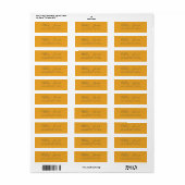 Elegantes Script Yellow Wedding Return Address Lab (Vorne)