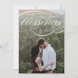 Elegantes Script zählt unser Foto der Segnungen Feiertagskarte