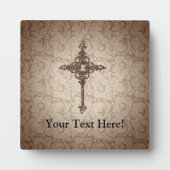 Elegantes Scroll-Christliches Kreuz mit wirbelndem Fotoplatte (Vorderseite)