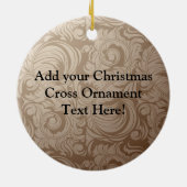 Elegantes Scroll-Christliches Kreuz mit wirbelndem Keramikornament (Hinten)