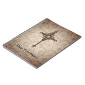 Elegantes Scroll-Christliches Kreuz mit wirbelndem Notizblock (Linke Seite)