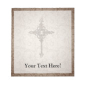 Elegantes Scroll-Christliches Kreuz mit wirbelndem Notizblock (Vorderseite)