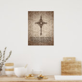 Elegantes Scroll-Christliches Kreuz mit wirbelndem Poster (Küche)