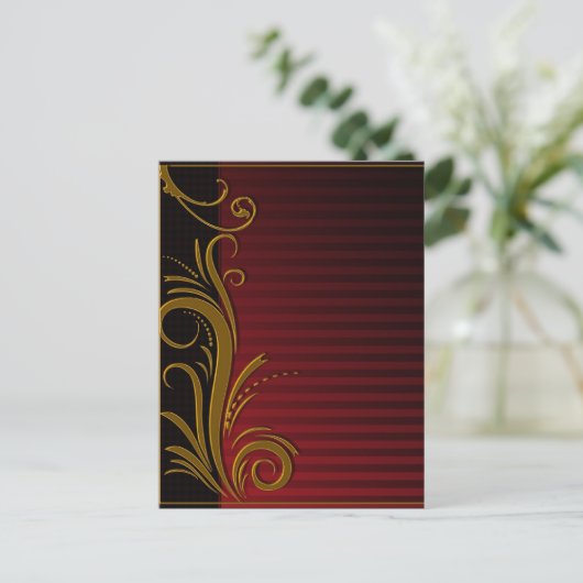 Elegantes Scroll-Design Postkarte (Stehend Vorderseite)