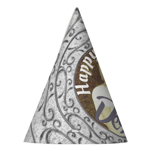 Elegantes Scroll-Foto Einfügen von Party-Hut Perso Partyhütchen (Links)