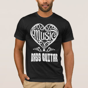 Elegantes Scrolled Herz für Bass Gitarre Liebhaber T-Shirt