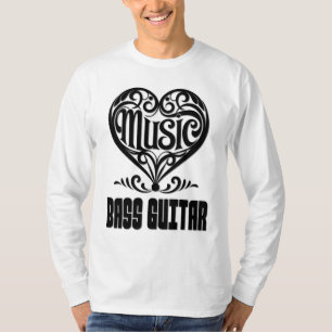 Elegantes Scrolled Herz für Bass Gitarre Liebhaber T-Shirt
