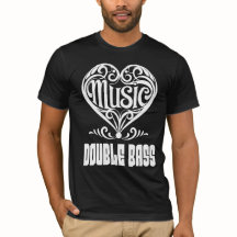 Elegantes Scrolled Herz für Double Bass Liebhaber