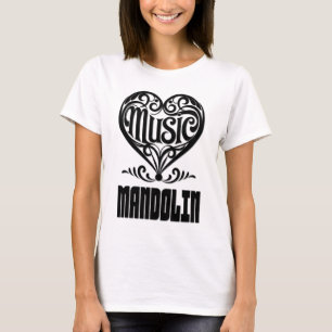 Elegantes Scrolled Herz für Mandolin Liebhaber T-Shirt