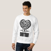 Elegantes Scrolled Herz für Santoor Liebhaber Sweatshirt (Vorne ganz)