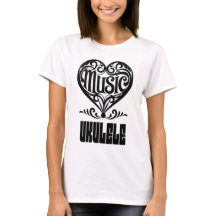 Elegantes Scrolled Herz für Ukulele Liebhaber