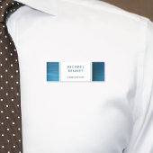 Elegantes Sea Blue Brushed Metallic Business Namensschild