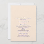 Elegantes Sea Blue Lila auf einer Hochzeit am Stra Einladung (Rückseite)