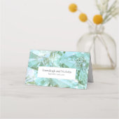 Elegantes Sea Glass Crystal Gemstone Hochzeit Platzkarte (Rückseite)