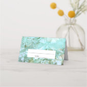 Elegantes Sea Glass Crystal Gemstone Hochzeit Platzkarte (Vorderseite)