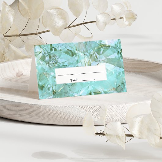 Elegantes Sea Glass Crystal Gemstone Hochzeit Platzkarte