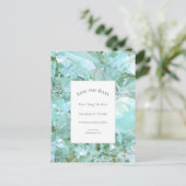 Elegantes Sea Glass Crystal Save the Date Postkarte (Stehend Vorderseite)