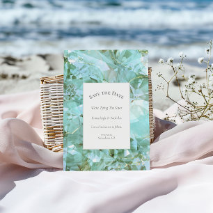 Elegantes Sea Glass Crystal Save the Date Postkarte