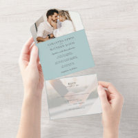 Elegantes Sea Glass Dusty Blue Couple Foto Wedding