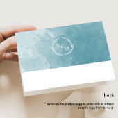 Elegantes Sea Glass Monogramm, Wasserfarbenprägung Dankeskarte