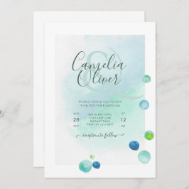 Elegantes Sea Glass Watercolor Boho Wedding Invita Einladung