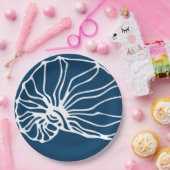 Elegantes Sea Muschel Muster - Aquamarines Blue Oc Pappteller (Party)