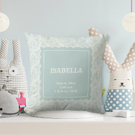 Elegantes Seafoam Green Imitats Lace Boy Girl Kind Kissen