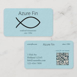 Elegantes Seafood Restaurant Logo und QR-Code fü Visitenkarte