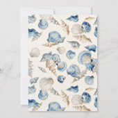 Elegantes Seashell Border-Brautparty Einladung (Rückseite)