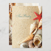 elegantes seashells Beach Brautparty Tee Party Einladung (Vorne/Hinten)
