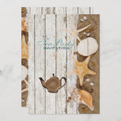 elegantes seashells Beach Brautparty Tee Party Einladung (Vorne/Hinten)