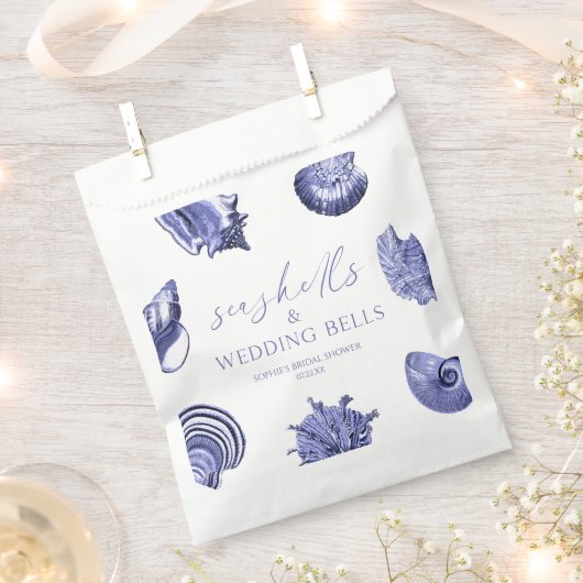 Elegantes Seashells & Wedding Bells Brautparty Geschenktütchen (Ausgeschnitten)