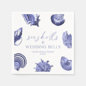 Elegantes Seashells & Wedding Bells Brautparty Serviette (Vorderseite)