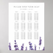 Elegantes Seekartenblatt für Blumenlavender Poster (Vorne)