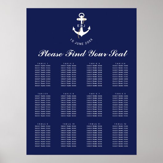 Elegantes Seekartenbuch für Anker Poster (Vorne)