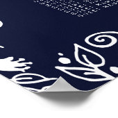 Elegantes Seekartendiagramm für Navy Blue und Whit Poster (Ecke)