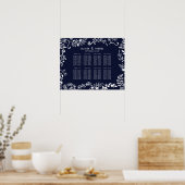 Elegantes Seekartendiagramm für Navy Blue und Whit Poster (Küche)