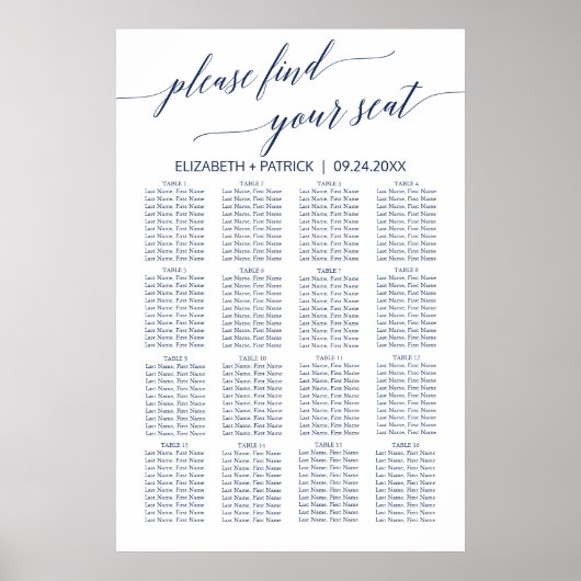 Elegantes Seekatalog für Navy Calligraphy Poster (Vorne)