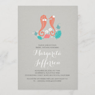 Elegantes Seepferd Beach Bridal Dusche Einladung