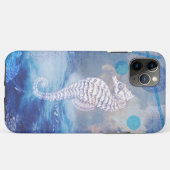 Elegantes Seepferd Blue Ocean Waves Case-Mate iPhone Hülle (Rückseite (Horizontal))