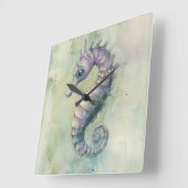 Elegantes Seepferd Wall Clock Quadratische Wanduhr (Winkel)