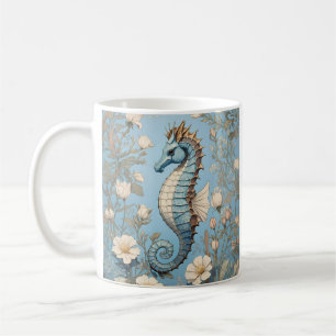 Elegantes Seepferd William Morris Inspiriert Kaffeetasse