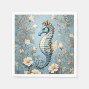 Elegantes Seepferd William Morris Inspiriert Serviette