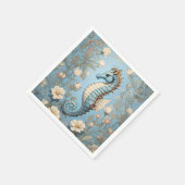 Elegantes Seepferd William Morris Inspiriert Serviette (Ecke)