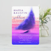 Elegantes Seesegelboot Ombre Wassercolour Wedding Einladung (Stehend Vorderseite)