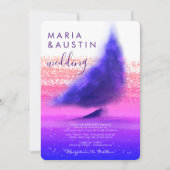 Elegantes Seesegelboot Ombre Wassercolour Wedding Einladung (Vorderseite)