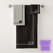 Elegantes Seezunge seashell-neutral monochrom Badhandtuch Set