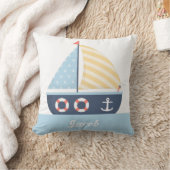 Elegantes Segelboot Nautical Theme Boys Zimmerdeko Kissen (Decke)