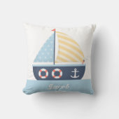 Elegantes Segelboot Nautical Theme Boys Zimmerdeko Kissen (Vorderseite)